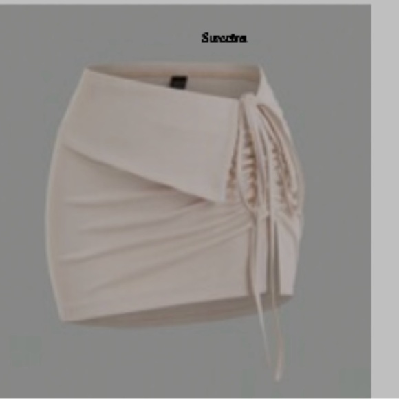 SHEIN Dresses & Skirts - SHEIN Beige Ruched Mini Skirt